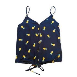 Womens Love Wins Pineapple Tie Front Tank - Sz XS